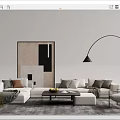 Modern sofa coffee table combination 3d model