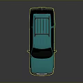 Vintage Teal SUV Car With Roof Rack Chrome Accents And Shiny Exterior