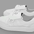 White Casual Lace Up Shoes With Brogue Details And Comfortable White Sole