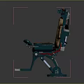 Adjustable Medical Chair With Brown Leather Upholstery Green Metal Frame Armrests And Footrest