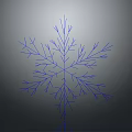 Blue Snowflake Outline Design On Gray Background With Intricate Branch Patterns 3d model