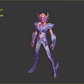 Game Movie Character In Blue Armor With Golden Hair And Mythological Helmet