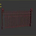 Metal Fence With Spiked Rails Ball Finials And Concrete Posts