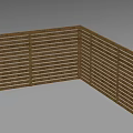 Wooden Slatted Fence with L Shaped Corner Design for Outdoor Spaces
