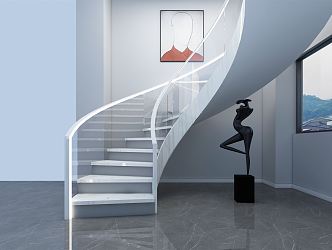 modern revolving staircase 3d model