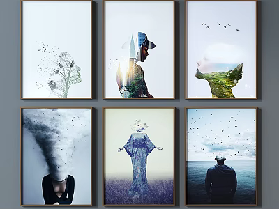 Creative Surreal Portrait Artworks With Natural Landscapes And Skies 3d model