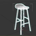 Modern Bar Stool With Brown Leather Seat And Dark Wooden Legs Design