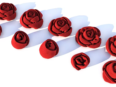 Beautiful Multiple Red Rose Shaped Decorative Ornaments for Home and Event Decoration 3d model