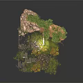 Modern Outdoor Natural Landscape With Rocks Vegetation And Trees