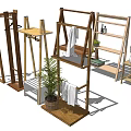 Wooden Clothes Racks Different Styles Floor Standing Designs With Plant And Towel