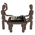 Modern ornaments combination chess sketch model puppet 3d model