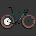 Teal Bicycle With Large Orange Accented Tires And Modern Design