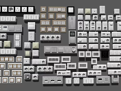 Modern switch switch socket panel net plug combination 3d model