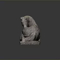Artistic Reclining Stone Horse Sculpture With Intricate Texture And Solid Base