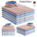 Stacked Casual Shirts With Various Colors Striped And Checkered Patterns For Daily Wear