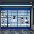 Modern Study Room Interior With Dual Monitors Gaming Chairs Display Shelves And Figurines