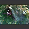 Colorful Terrain With Green Blue Purple Hues Mountainous Vegetation And Artistic Topographic Rendering
