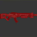 Futuristic Pink And Silver Gun With Blue Tech Details And Sleek Design