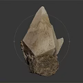 Wooden Stone Natural Crystal Specimen With Geometric Facets Shiny Surface And Rough Base