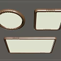 Modern Ceiling Lights with Brown Frame in Oval Square and Rectangle Shapes 3d model