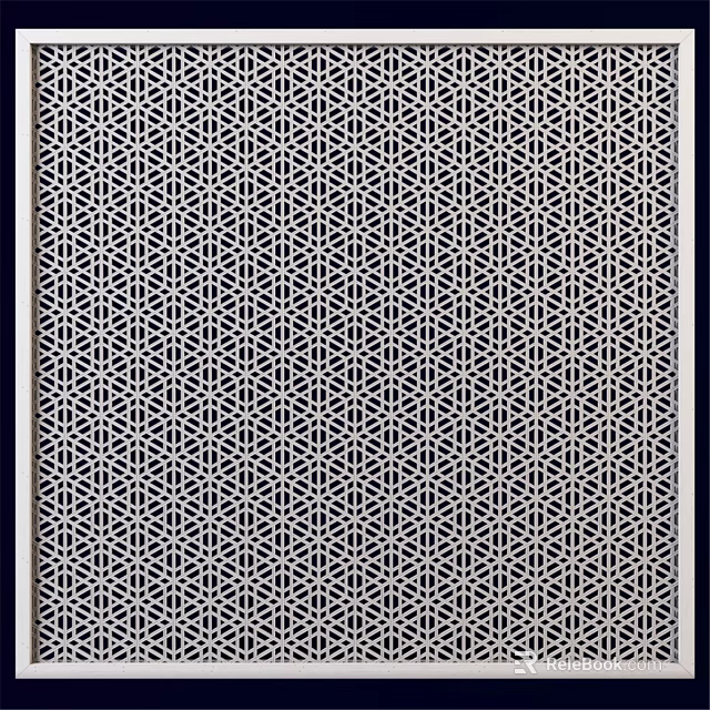 Intricate Black and White Geometric Pattern Wall Decor for Home Decoration 3d model 
