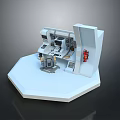 Technical Equipment Model With Octagonal Platform And Control Panel Setup