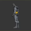 Batman Action Figure Toy With 3D Model Standing Pose Gray Suit Yellow Belt