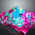 Colorful Wood Stone Artistic Structure With Pink Blue Green Hues And Texture