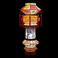 Traditional Chinese Lantern With Red Tassels Multilayer Structure And Decorative Patterns 3d model