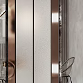 Modern Stylish Room Dividers With Metal Frames Glass Panels And Geometric Patterns