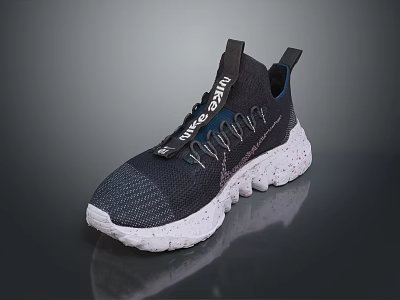Nike Modern Knit Upper Sneakers With White Textured Sole And Breathable Design 3d model