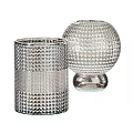 Elegant Silver Textured Ceramic Vessels For Home Decor With Cylindrical And Spherical Designs