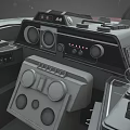 Futuristic Control Console Dashboard With Metallic Panels Buttons And Screens 3d model