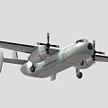 Military Fighter Jet With US Air Force Insignia Twin Propellers And Light Gray Body Design
