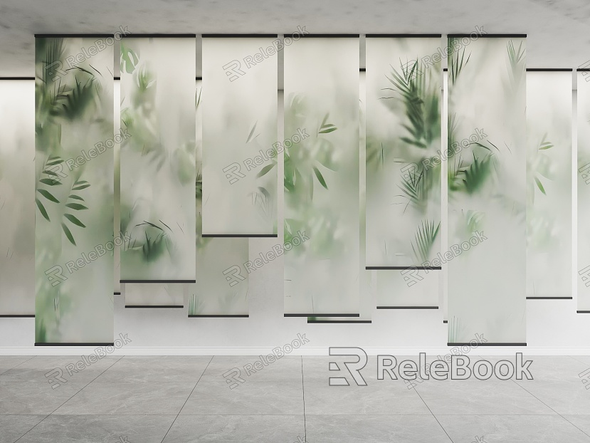 New Chinese Zen Gauze Curtain Bamboo Gauze Curtain Ink Landscape Painting Gauze Curtain New Chinese Tea Room Tea Room Table and Chair New Chinese Bamboo Roller Curtain model