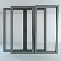 Modern Casement Window With Aluminum Frame Glass Panel And Secure Handle 3d model