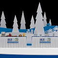 Joyful Ice and Snow Season Opening Day with Decorative Stage Seating Area and Snowflake Elements
