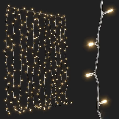 Warm White Decorative String Lights With Small Twinkling Bulbs For Indoor Holiday Decor 3d model