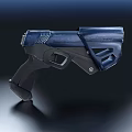Blue And Black Modern Tactical Pistol With Sleek Design And Ergonomic Grip
