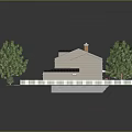 Two Story House with Black Roof Beige Exterior Green Lawn Trees Driveway and Garage