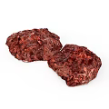 Natural Red Crystalline Mineral Specimens With Irregular Shapes On White Background