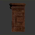 Classical Red Marble Decorative Structure With Carved Columns And Ornate Top Design