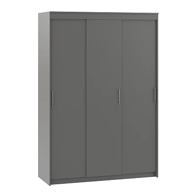 Modern Minimalist Gray Storage Cabinet With Multiple Doors Metal Handles Functional Design 3d model