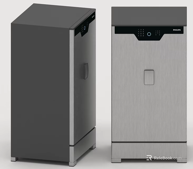 Modern Stainless Steel Lockers With Electronic Panel And Brushed Surface Finish 3d model 