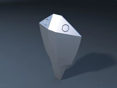 Modern White Geometric Reception Desk With Circular Holes On Gray Background 3d model