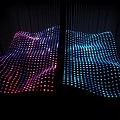 Modern Ceiling Design with Wavy Structure Colorful LED Light Dots and Dynamic Tech Inspired Look 3d model