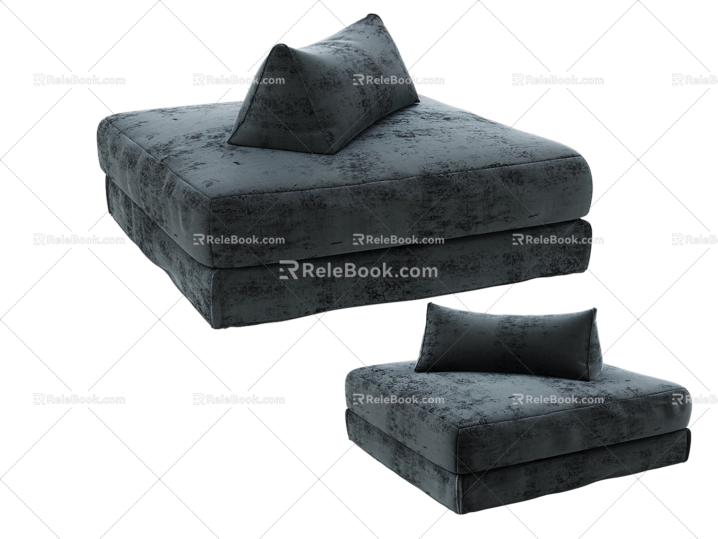 Square Stool Sofa Stool Fabric Stool Fabric Bed End Stool Fabric Leisure Chair Stool 3d model