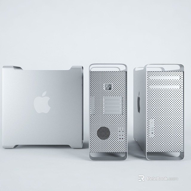 Sleek Apple Computer Towers With Silver Design Multiple Models And Ventilation Grilles 3d model 