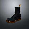 Durable Black Dr. Martens Boots with Brown Sole Black Laces and Yellow Heel Tag