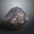 Ancient Textured Weapon with Polygonal Shape Protruding Base and Rustic Metal Surface
